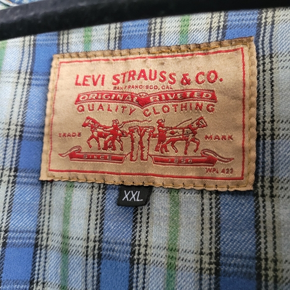LEVIS Vintage Denim Jacket with Plaid Lining - Picture 2 of 12